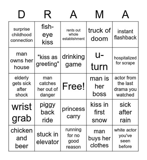 K Drama Bingo Bingo Card