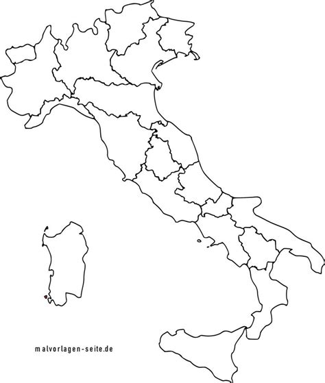 Italien Regionen Und Hauptst Dte Landkarte Mit Provinzen