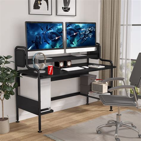 Buy Tribesigns Computer Desk With Hutch 55 Inch Large Gaming Desk With