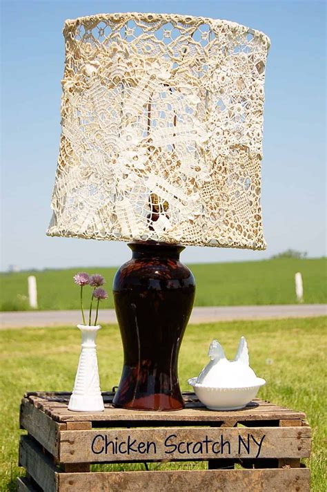 15 Fascinating Crafts With Lace Doilies Cover Lampshade Diy Lamp