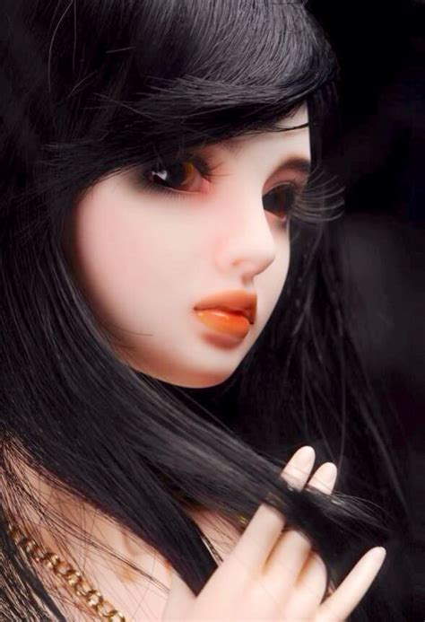 Westrim 4 inch black mitzy yarn hair doll head & hand kit 9605 mooglasmarket 5 out of 5 stars (3,070) $ 9.50. Doll with long black hair & long eyelashes | Beautiful ...