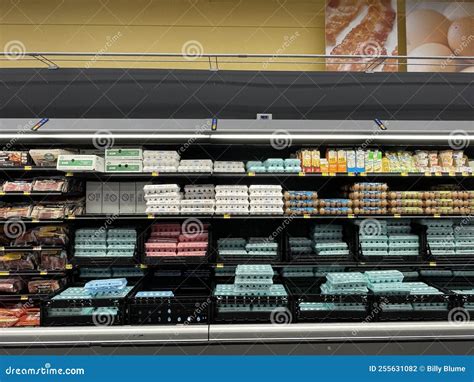 Walmart Grocery Store Interior Egg Section Wall Editorial Photography