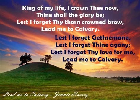 Lead Me To Calvary Spiritual Songs Lest I Forget Thoughts