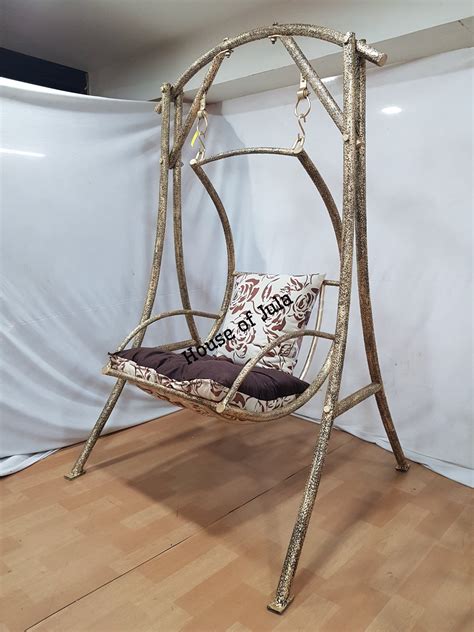 Silver Metal Hoj 023 Single Seat Swing Chair For Indoor Seating