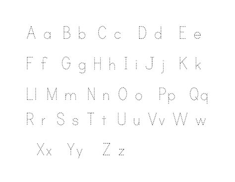 Traceable upper and lowercase alphabet