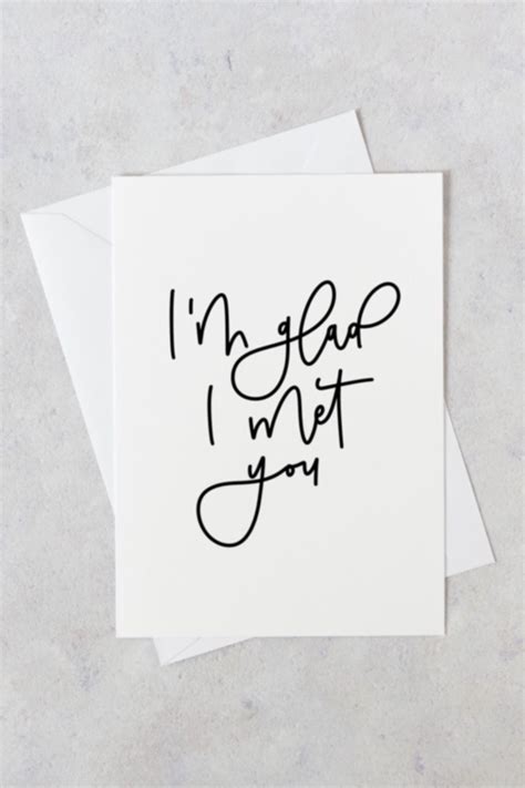 Im Glad I Met You Card Friendship Card For Him For Etsy Cards For