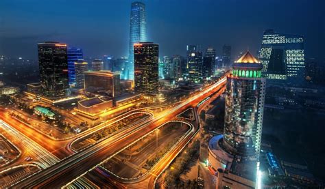 Cityscape Of Beijing On Night Wallpaper