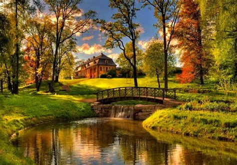 Free Download Country House In Autumn Fall Pretty Colorful Autumn