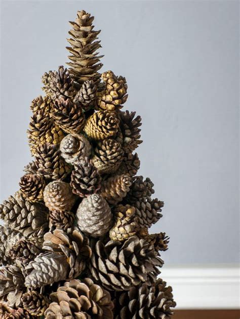 Turn Pine Cones Into A Tabletop Christmas Tree Hgtv Holiday Pine