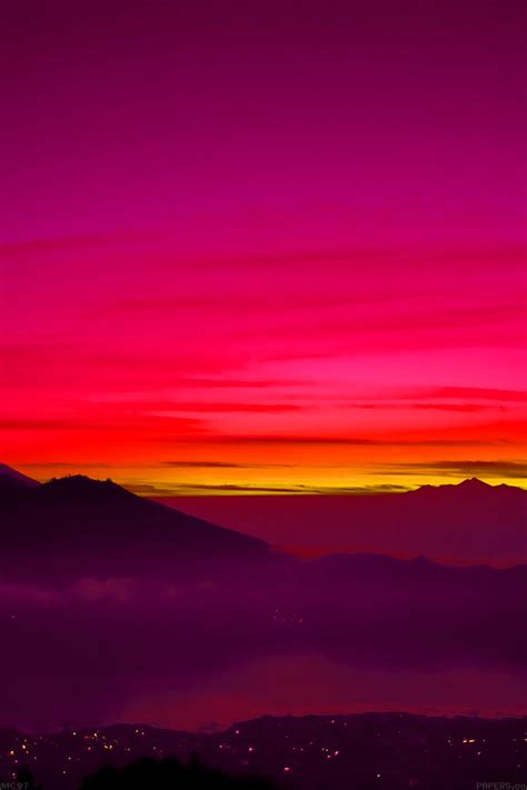 Freeios7 Mc97 Wallpaper Red Balinese Dream Sea Mountain Sunset