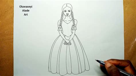 How To Draw A Princess With Long Hair In Pigtails Easy Step By Step
