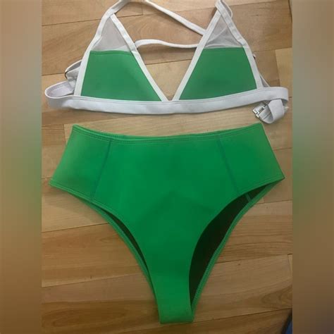 hoaka swim hoaka green bikini top and bottom poshmark
