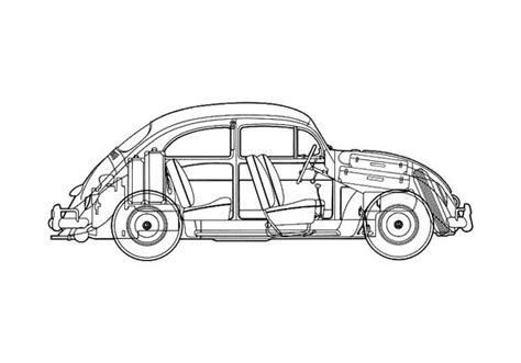 Download Drawing Volkswagen Beetle 1200 Hatchback 1964 In Ai Pdf Png