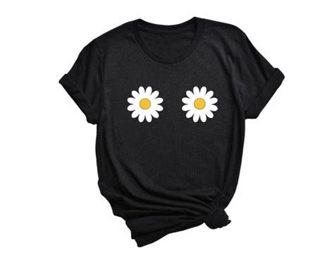 Flower Boobs Shirt Daisy Boobs Boobs Shirt Breast Tee Boob Etsy