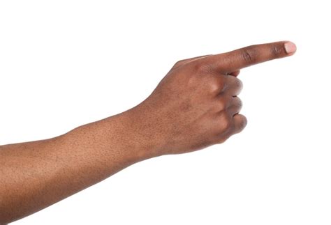 Premium Photo Black Male Hand Point Finger Hand Gestures Man