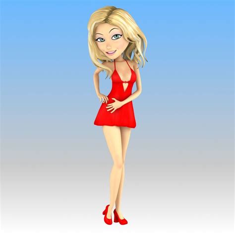 Rigged Cartoon Blonde Girl Animation 3d Max Blonde Girl Cartoon Girl