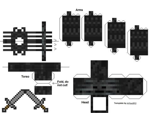 Papercraft Wither Skeleton Minecraft Crafts Minecraft Printables