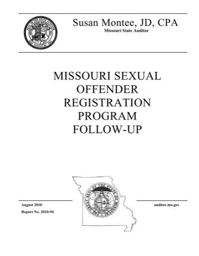 Missouri Sexual Offender Registration Program Follow Up