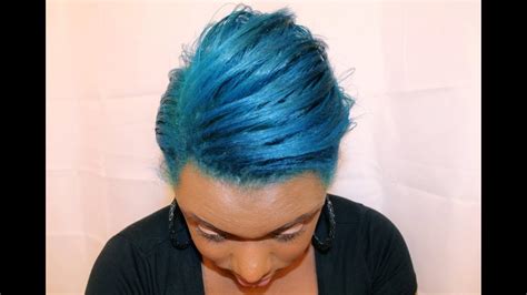 I Bleach And Dye Natural Hair Aqua Blue Ion Color Brilliance Brights
