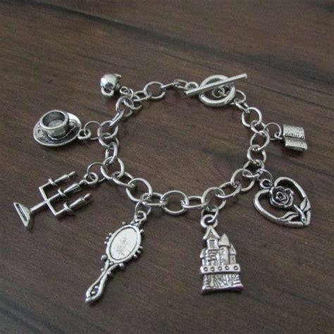Beauty and the Beast Charm Bracelet, Disney Bracelet, Disney Jewelry