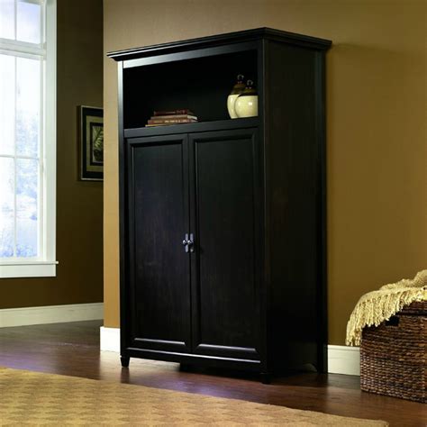 Sauder edge water lift top coffee table estate black finish. Space-Saving Computer Armoire with Concealed Work Desk ...