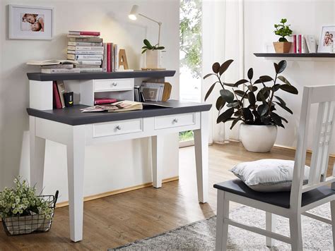 .von 24.wird der aufsatz auf einen schreibtisch gestellt, muss die kombination an der wand stehen, um ein hemnes. GRAZ Schreibtisch mit Aufsatz weiß lackiert