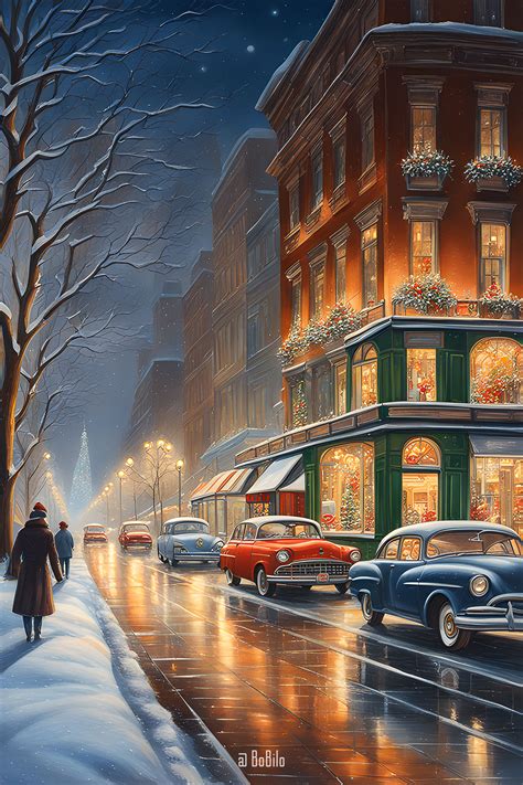 Vintage Christmas Charm: Whimsical Cityscapes 🎄. Season 1. Pic. 7 in 2024 | Winter scenery