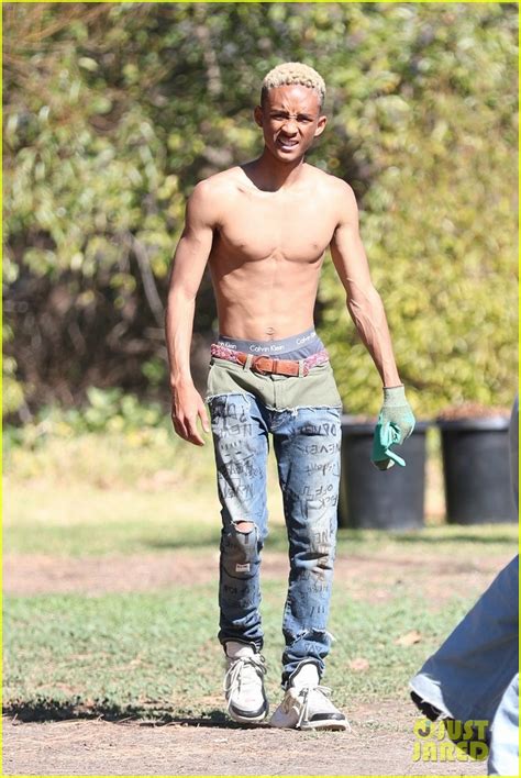 photo shirtless jaden smith shows off his abs while planting trees with sister willow 06