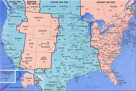 Area Code Time Zone Current Time Chart