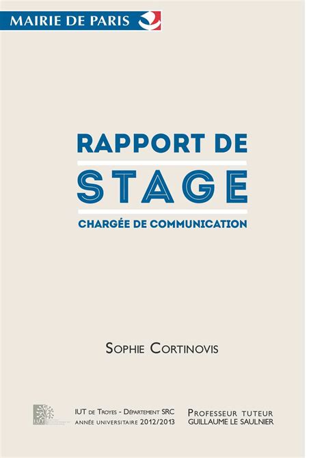Page De Garde Concept Of Exemple De Page De Garde Dun Rapport De Stage