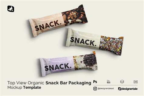 Organic Snack Bar Packaging Mockup On Yellow Images Creative Store