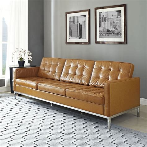 Florence Style Leather Loft Sofa Zin Home