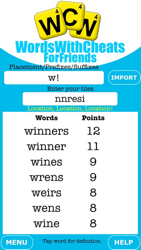 Zynga has done a lot with wwf, but if you are solely a words with friends conisuer, consider giving scrabble a whirl on the app store. Words With Cheats For Friends ~ The best word finder ...