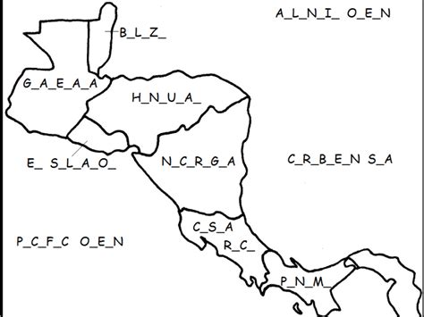 Blank Central America Map Fill In The Blanks 2023 Us Map Printable Blank