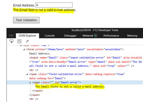 Validation Tag Helpers In Asp Net Core Mvc