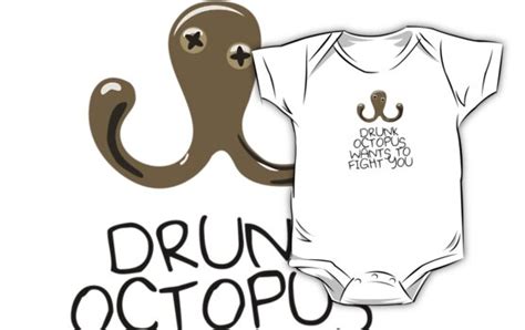 Drunk Octopus Wants To Fight You Kids Clothes By Jezkemp