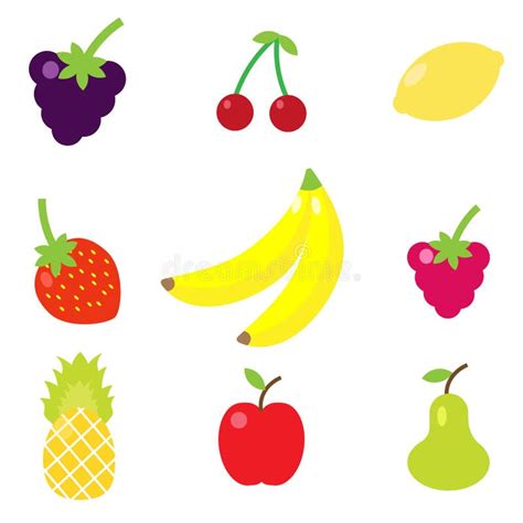 Cartoon Fruit Set Stock Vector Illustration Of Fruity 110352108