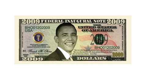 Barack Obama 2009 Commemorative Dollar Bills Limited Edition Novelty