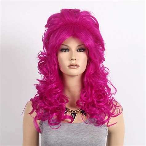 Synthetic Hair Sex Woman Wig Womens Sexi Long Curly Platinum Purple