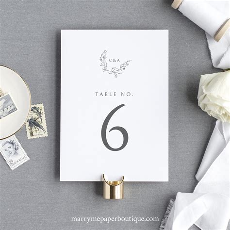 Table Number Template Instant Download Try Before Purchase Elegant