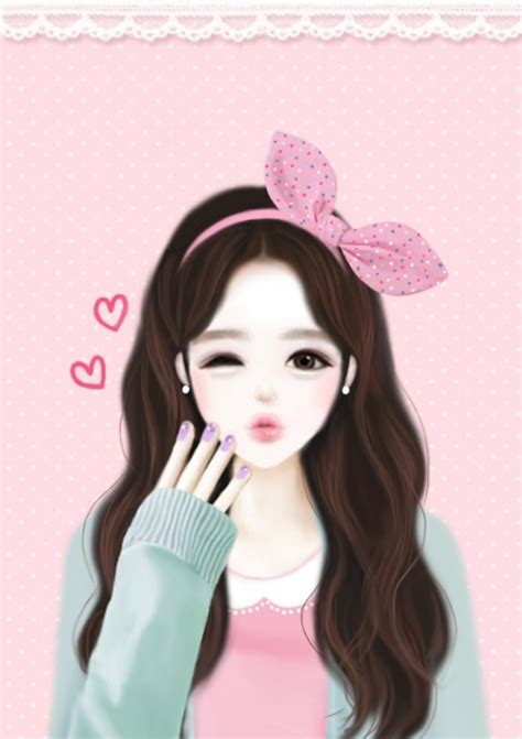 Gambar kartun wanita muslimah comel. Gambar Kartun Wanita Cantik Korea - Besar