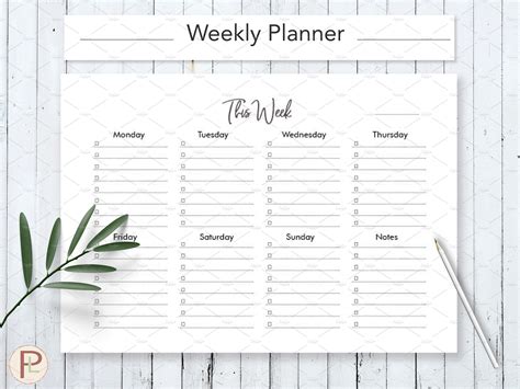 Weekly To Do List Weekly Planner Stationery Templates Creative Market