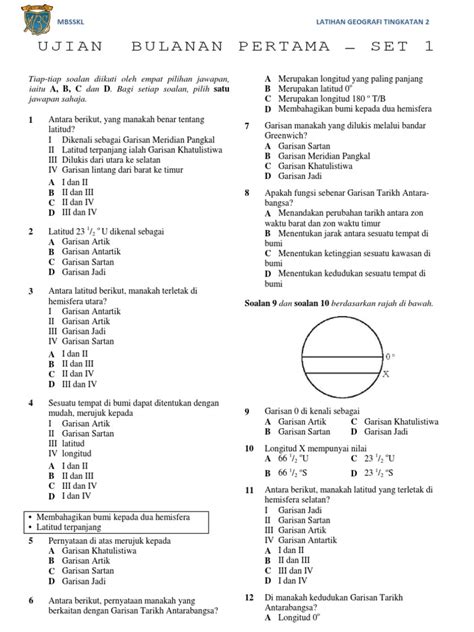 Contoh Soalan Objektif Geografi Tingkatan 2