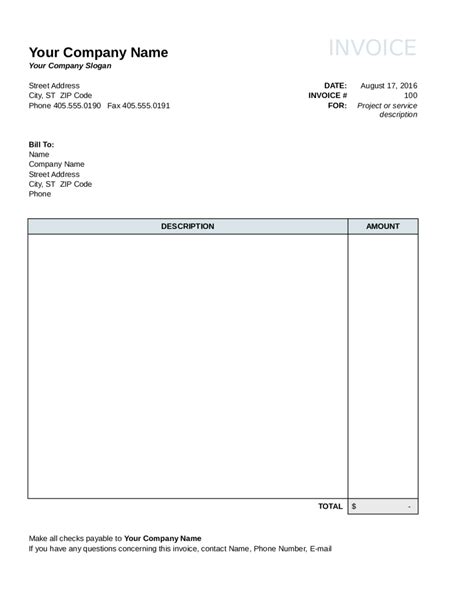 Fill In Invoice Template Free Free 50 Fill In Invoice Template