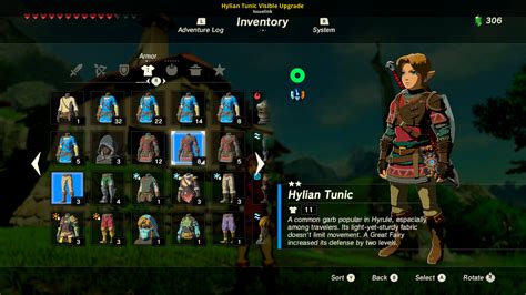 Hylian Tunic Visible Upgrade [The Legend of Zelda: Breath of the Wild