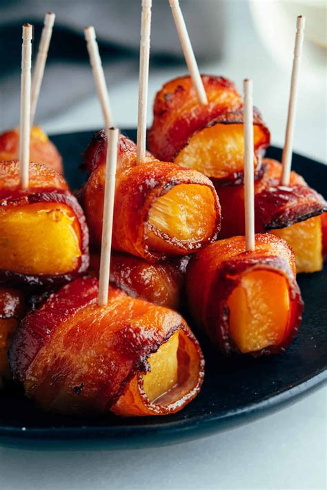 Bacon Wrapped Pineapple Sweet And Spicy Pinch And Swirl