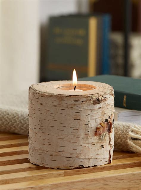 A Birch Tea Light Candle Holder Thatll Add A Rustic Vibe To Their