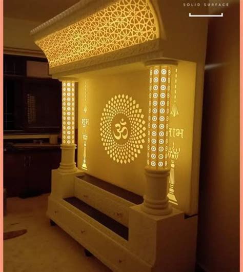 White Polished Corian CNC Jali Mandir For Anyting Size Dimension Ass