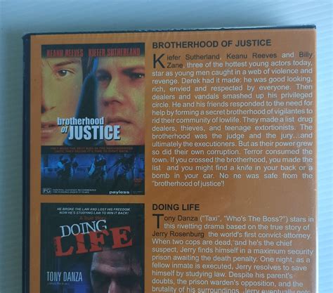 Brotherhood Of Justice Doing Life Dvd New And Sealed R0 Keanu Reeves