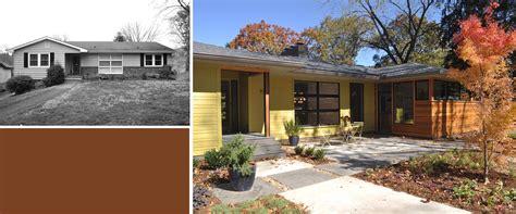 We kept the mid century modern design, but added a craftsman style porch. before / after MCM remodel | Modern house remodel, Mid ...